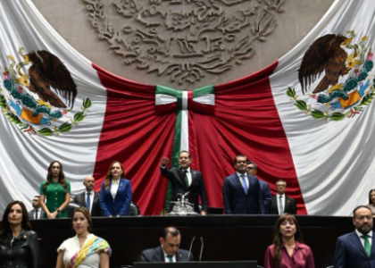 Integrantes de la Mesa Directiva en el pleno de la Cámara de Diputados durante la Sesión Preparatoria