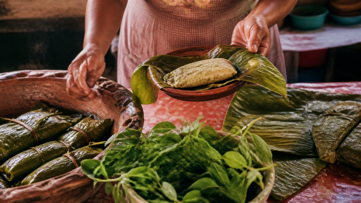Pabellón gastronómico con productos zacatecanos, artesanías y botellas de mezcal